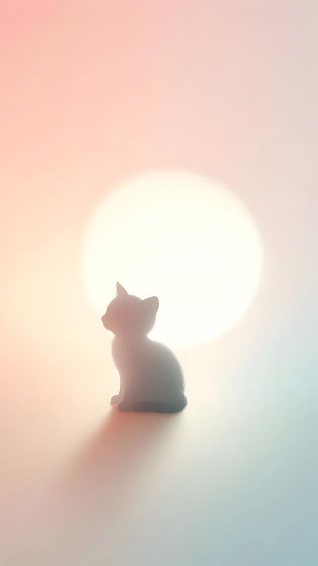 Silhouette of a Little Kitten