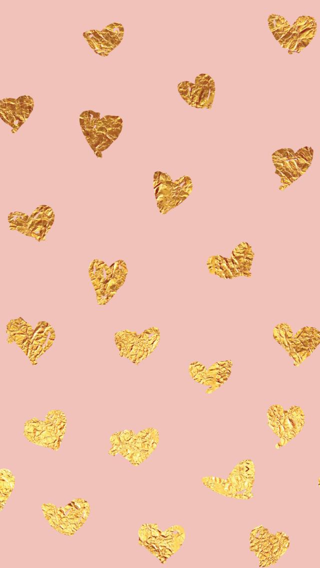Golden Heart-Shaped Pattern