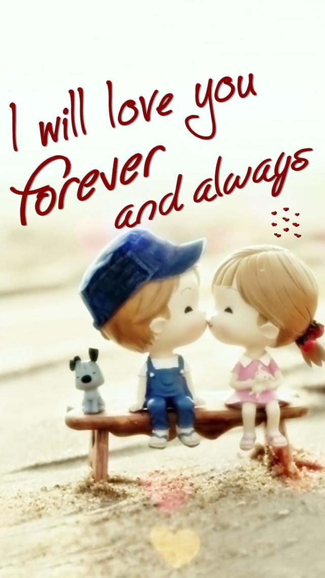 I'll Love You Forever and Ever - Cute iPhone Wallpaper