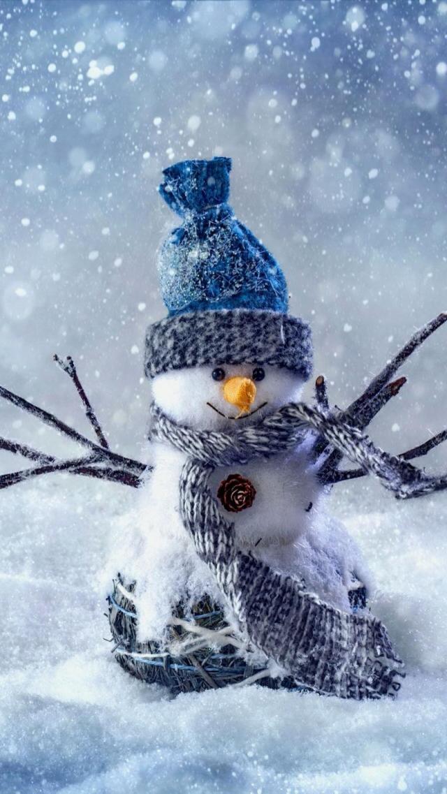 Cute Snowman Winter iPhone Wallpaper