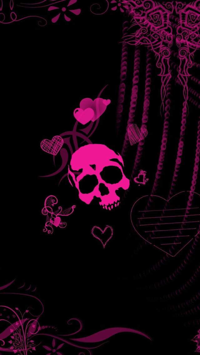 Skull - Pink/Black