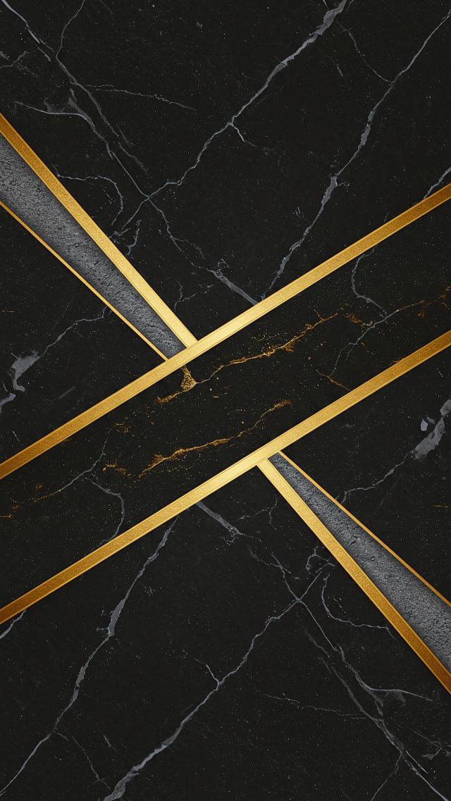 Jet Black Marble with Gold Accents