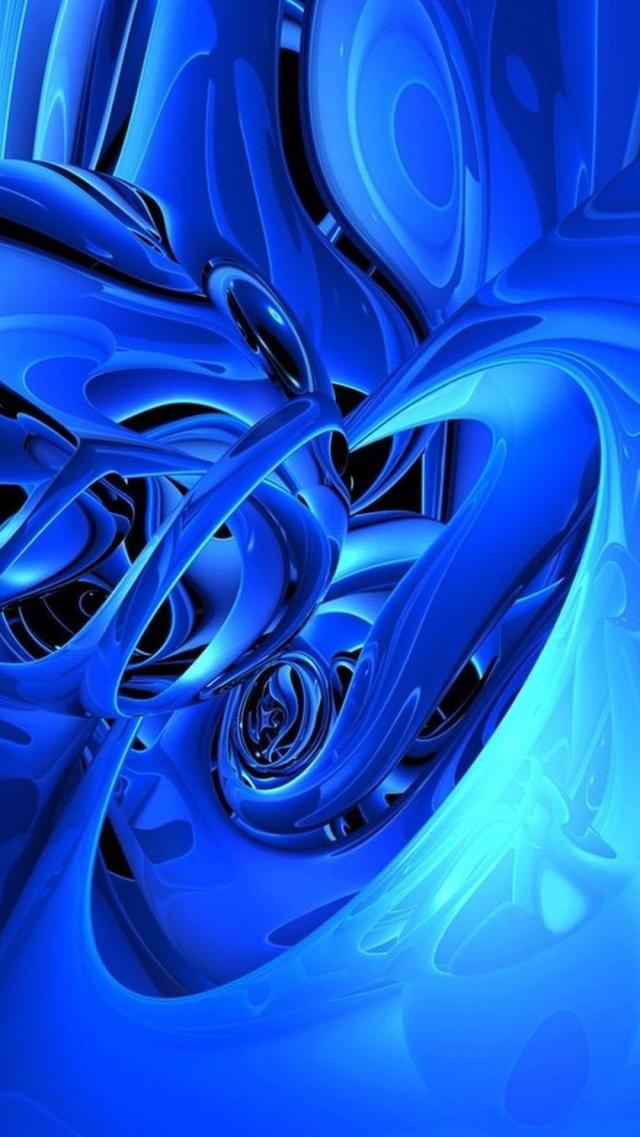 Cool Blue 3D Abstract Mobile Wallpaper