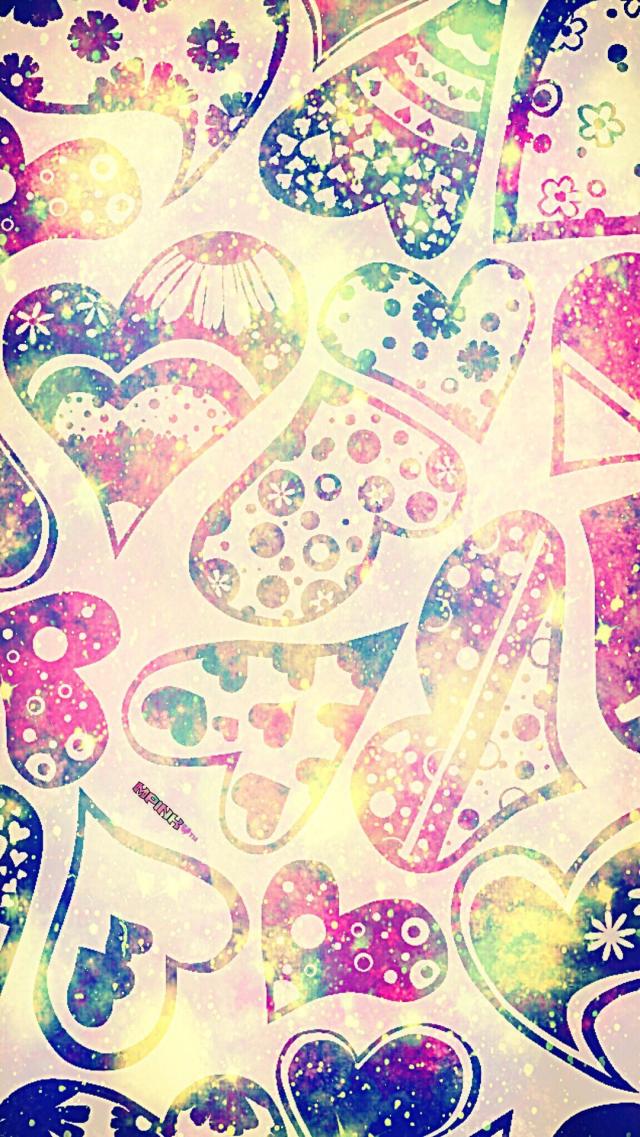 Girly Heart-Shaped Mobile Wallpaper