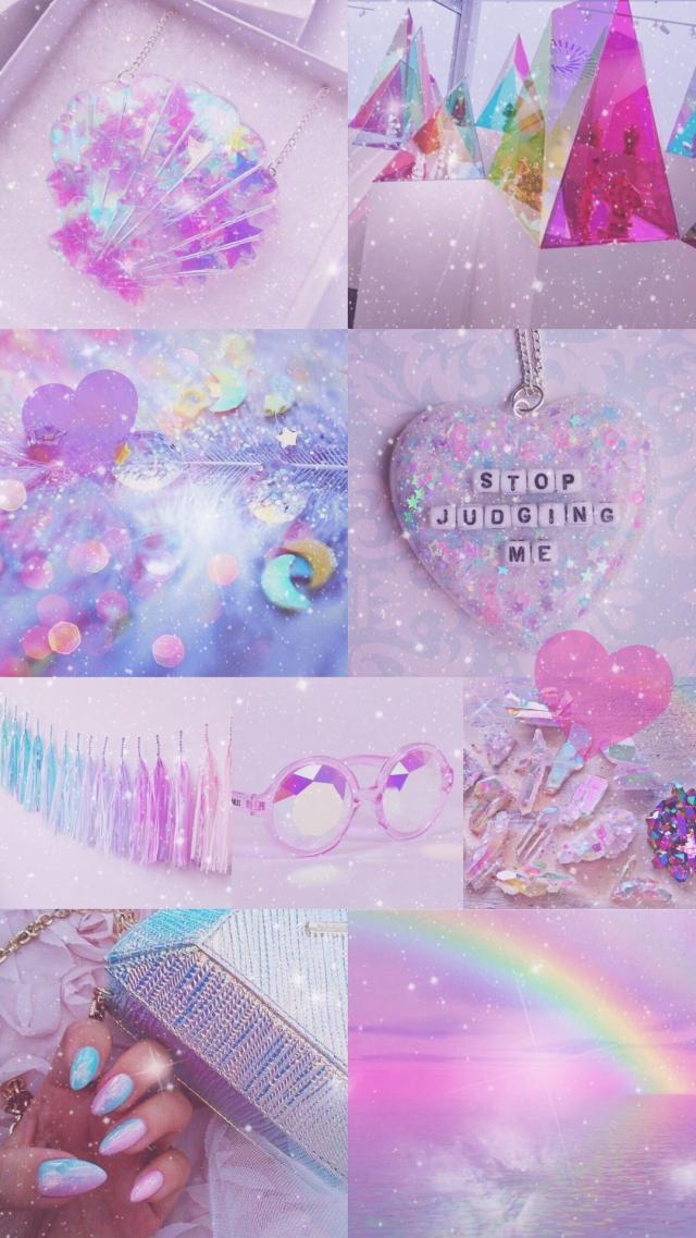 Collage Wallpaper - Shimmering Purple