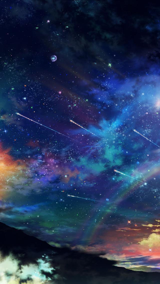 Starry Sky, Meteor, Rainbow