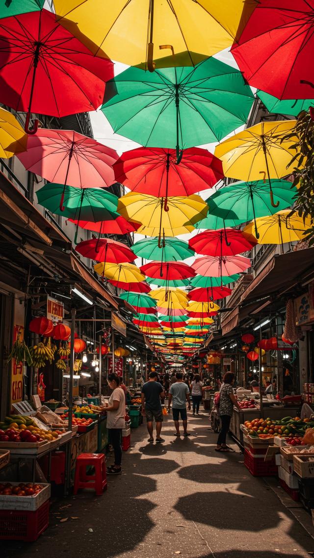 Colorful Array of Umbrellas