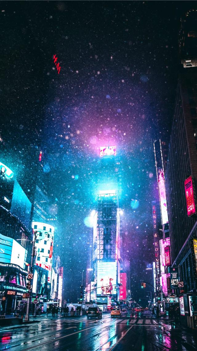 New York Night Scene Full of Cyberpunk Atmosphere