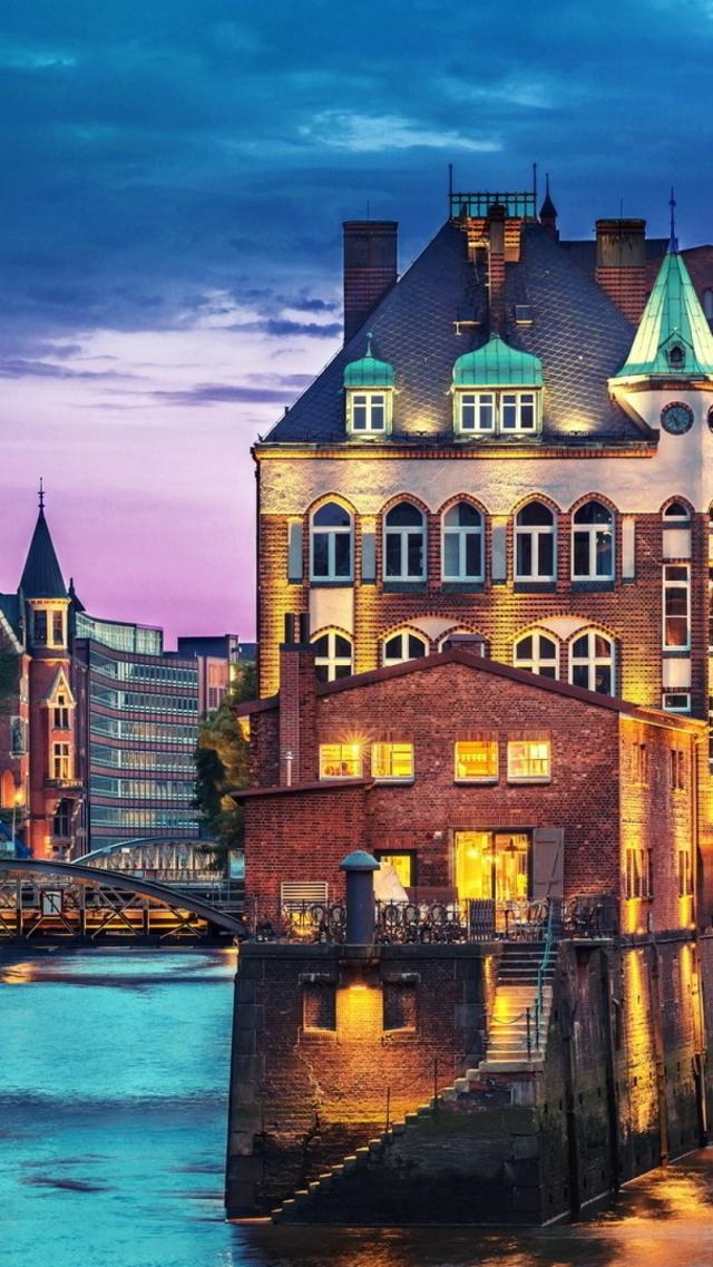 Night View of Hamburg, Germany