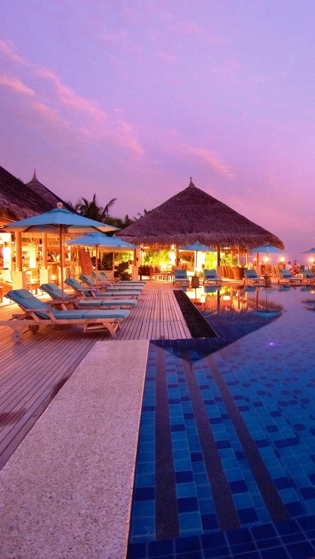 Tropical Maldives Resort iPhone Wallpaper for Summer