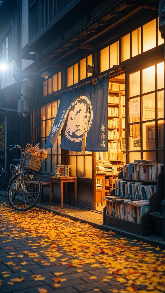 Old Bookstore and Autumn Afternoon