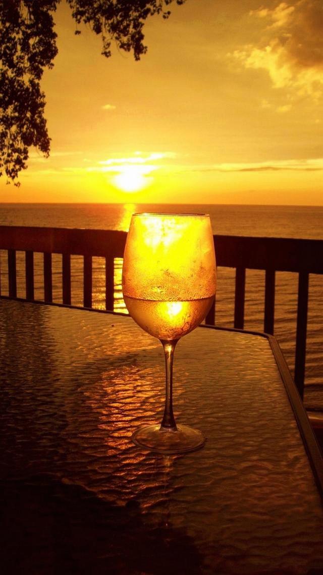 Sunset and Wine Glass