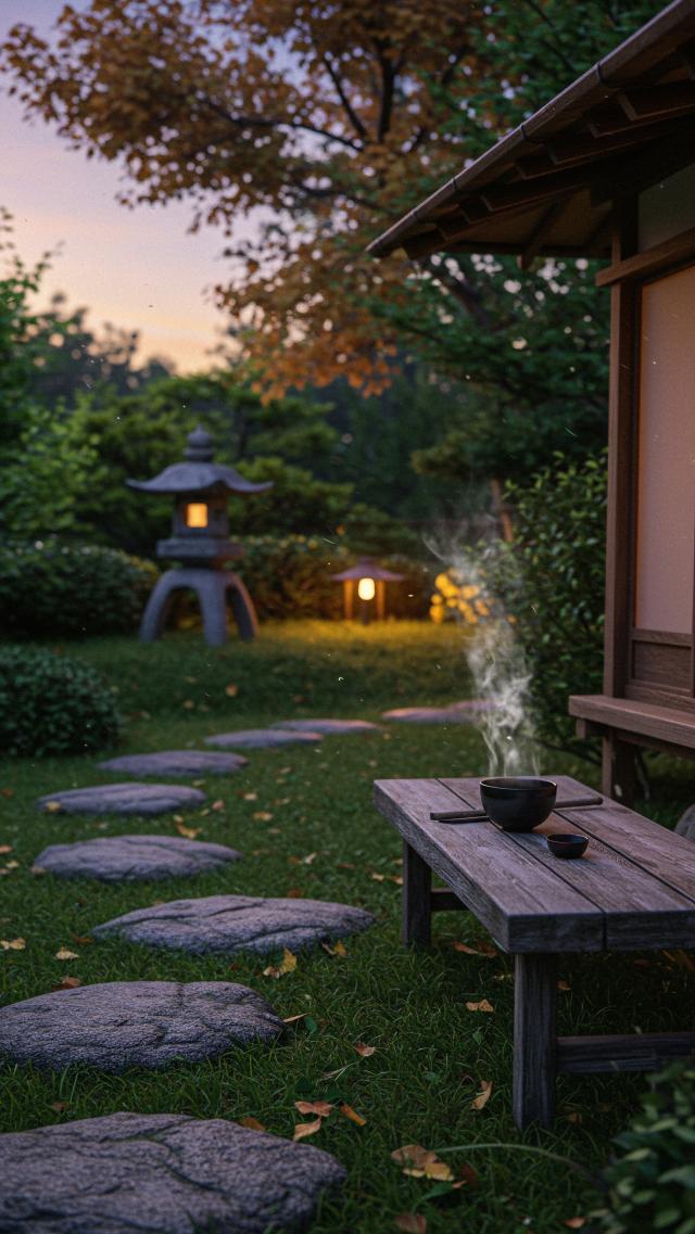 Japanese Garden at Dusk