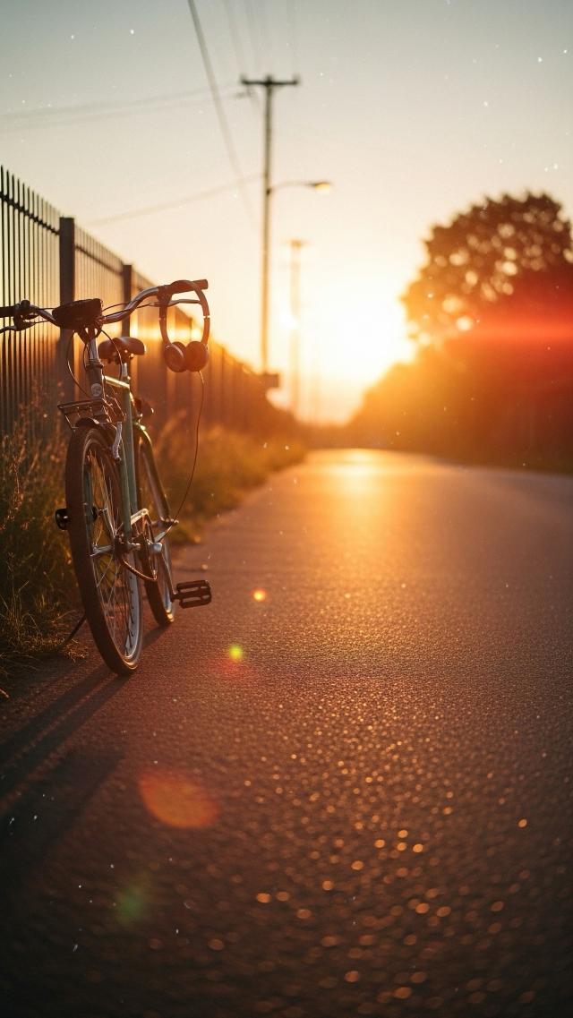 Sunset Glow and Bicycle