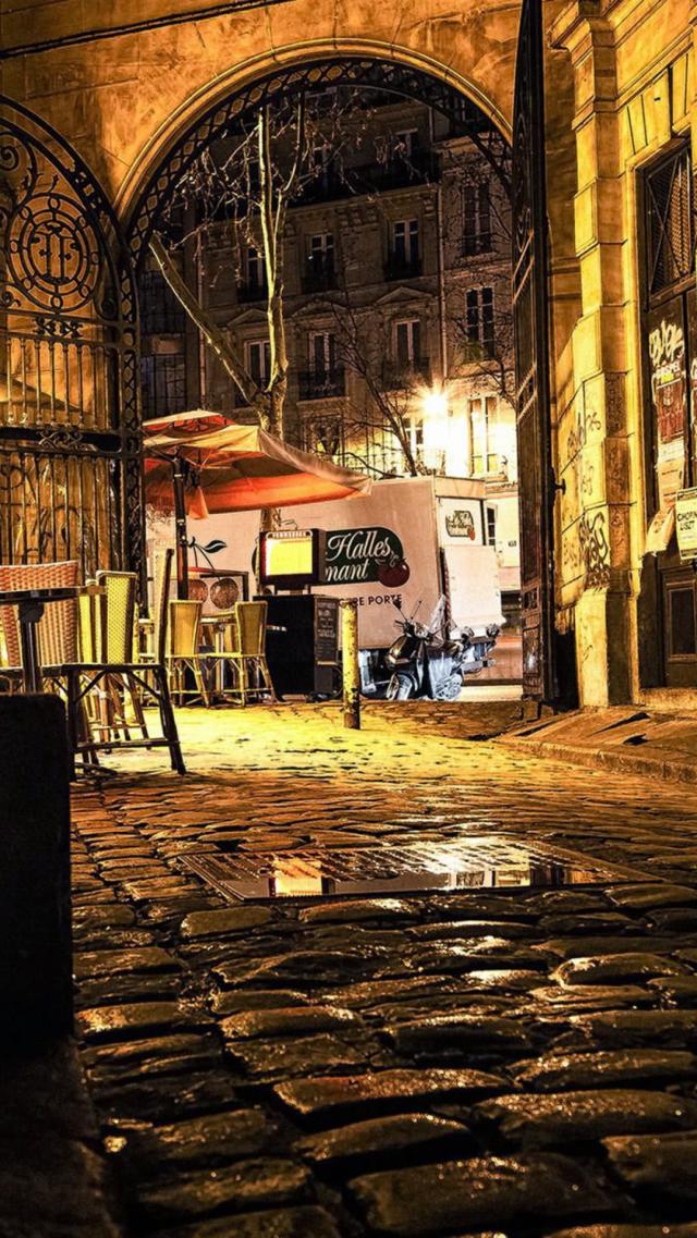 Street Corner in Paris at Night
