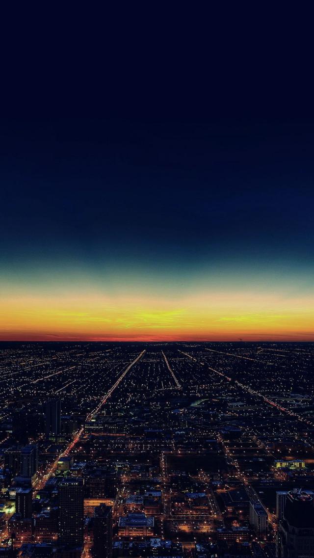 Street Market Under the Night Sky and the Horizon Fading into Dusk