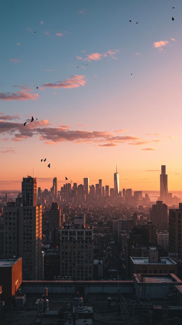 Dawn City Overlooked from the Rooftop