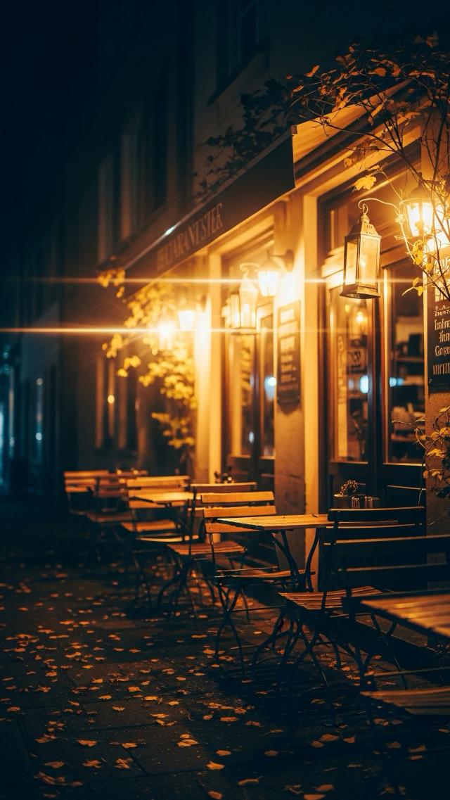 Night View of Outdoor Café