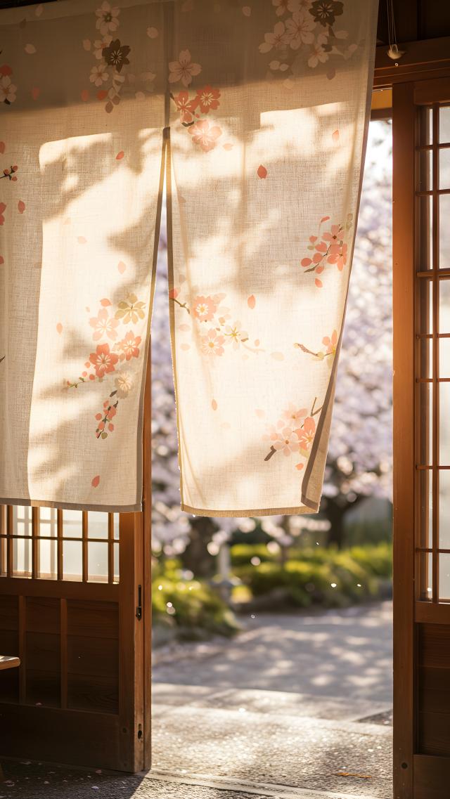 Swaying Warm Curtains in the Spring Breeze