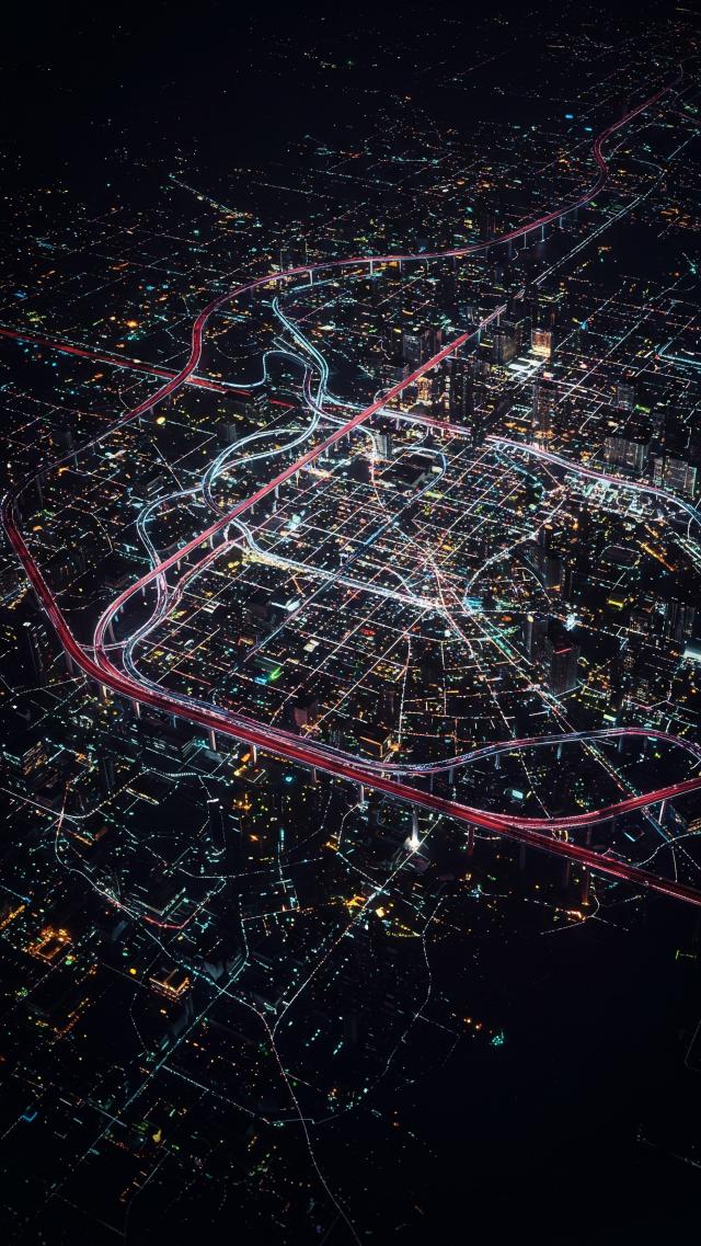 Aerial View of a Futuristic City