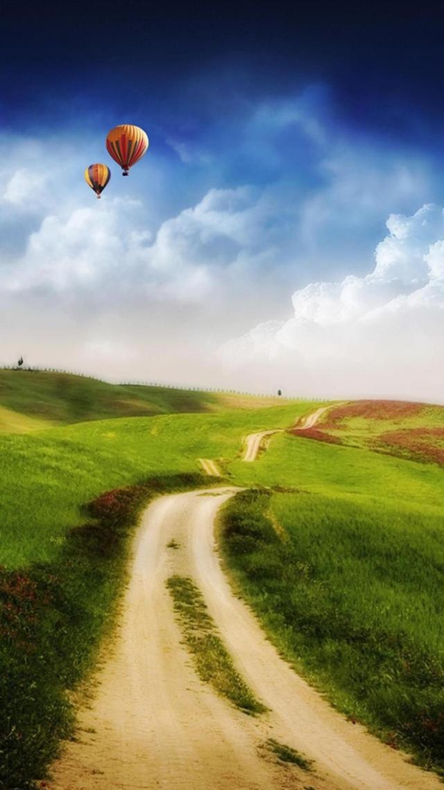 Balloon Landscape Wallpaper