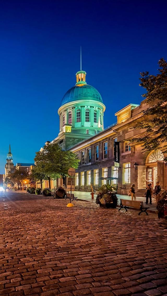 Night View of the Stone-Paved Road