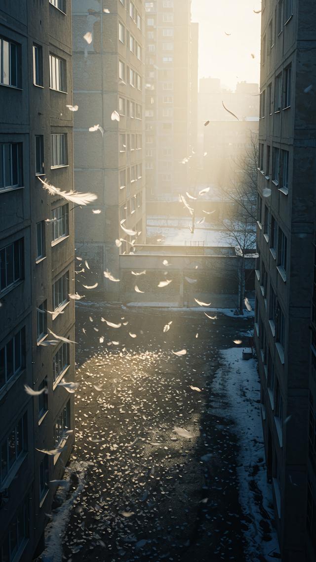 Falling White Feathers