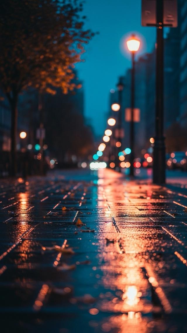 Street Scene on a Rainy Night