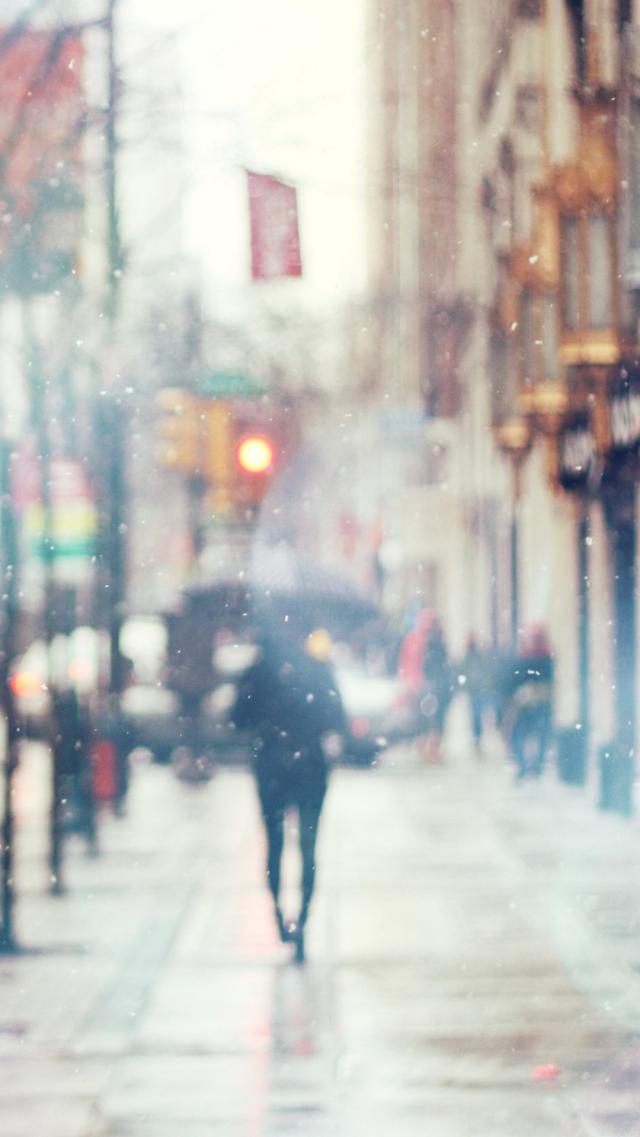 雪中小街 高清壁纸