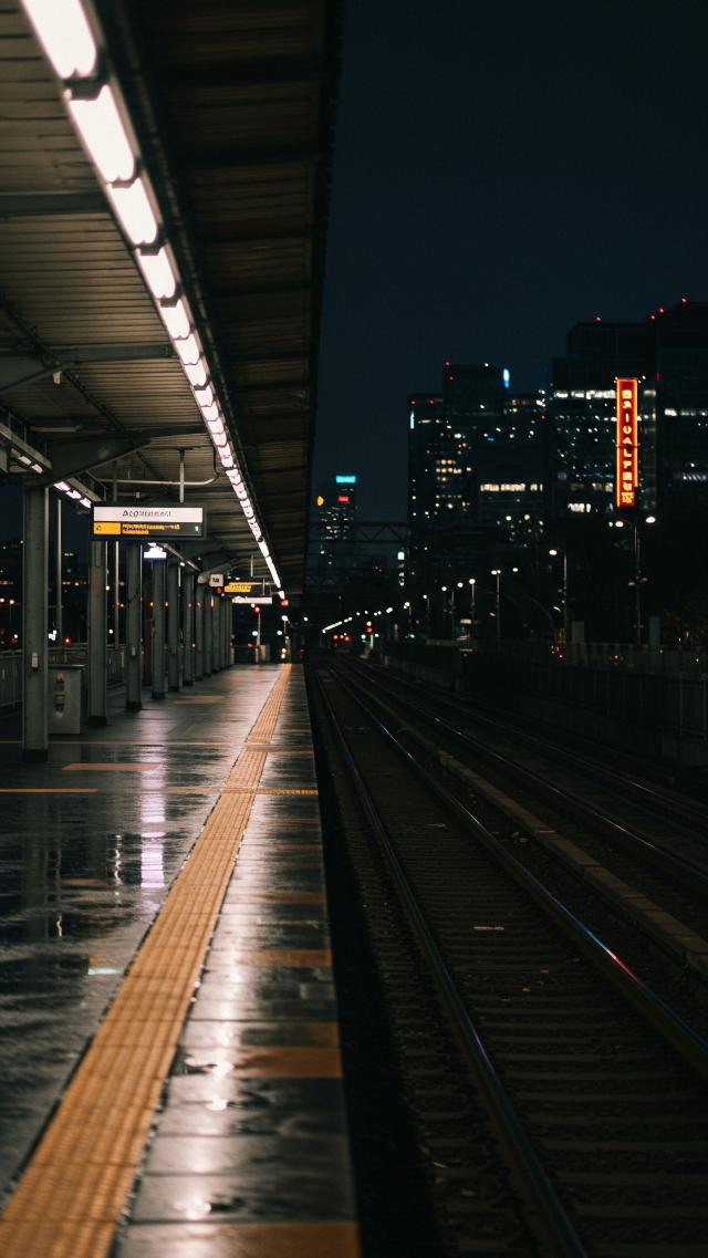 Serene Platform and Urban Night