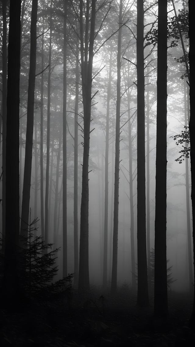 黑白静谧之森