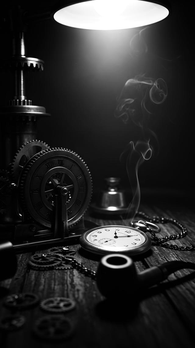 怀表与烟斗（单色）