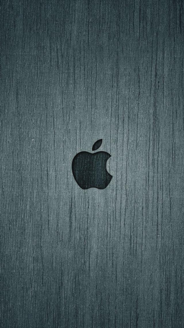 木目にアップルの刻印