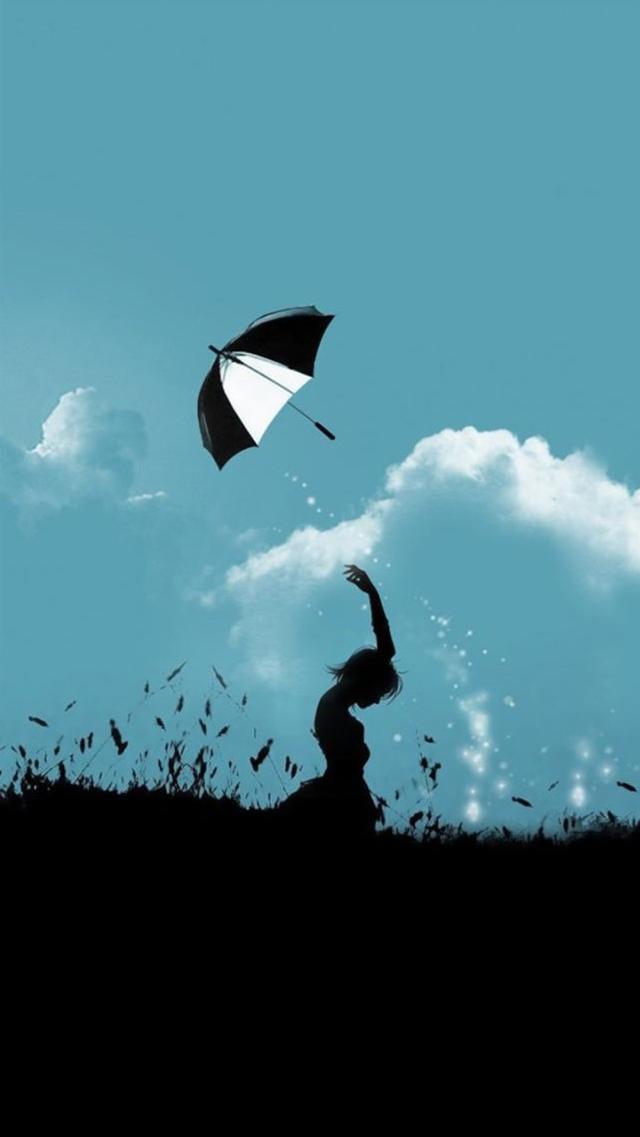 Fashionable Umbrella Illustration Mobile Wallpaper