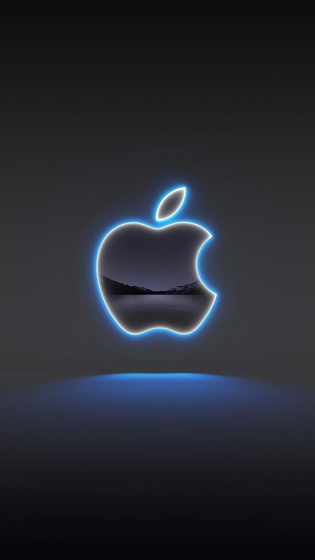 Apple Logo - Neon Black
