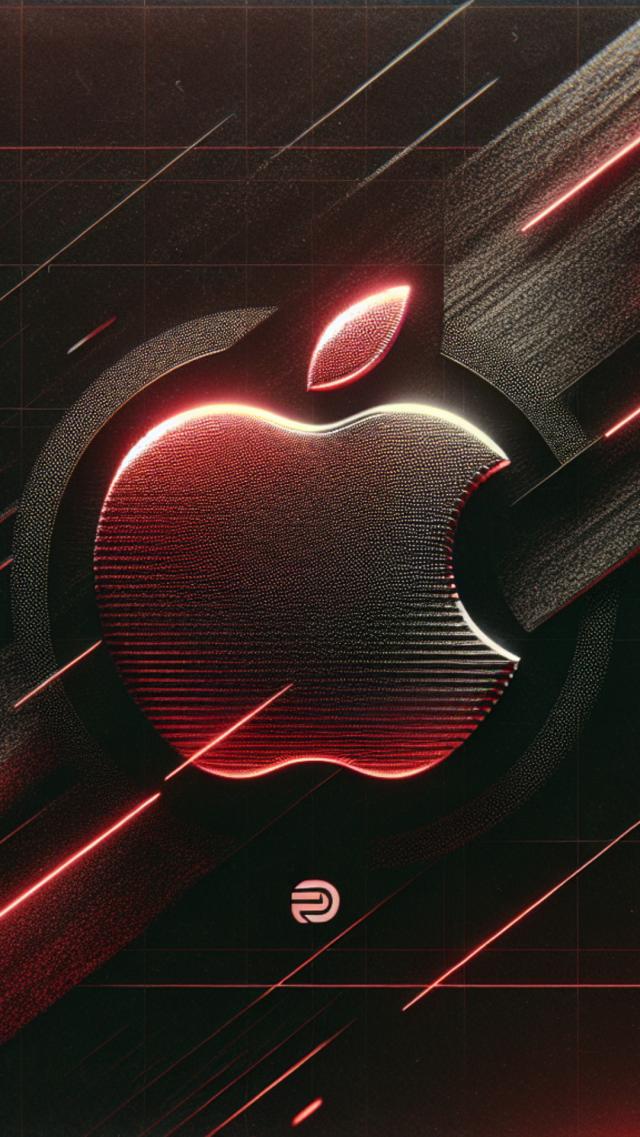 Apple Logo - Black/Red