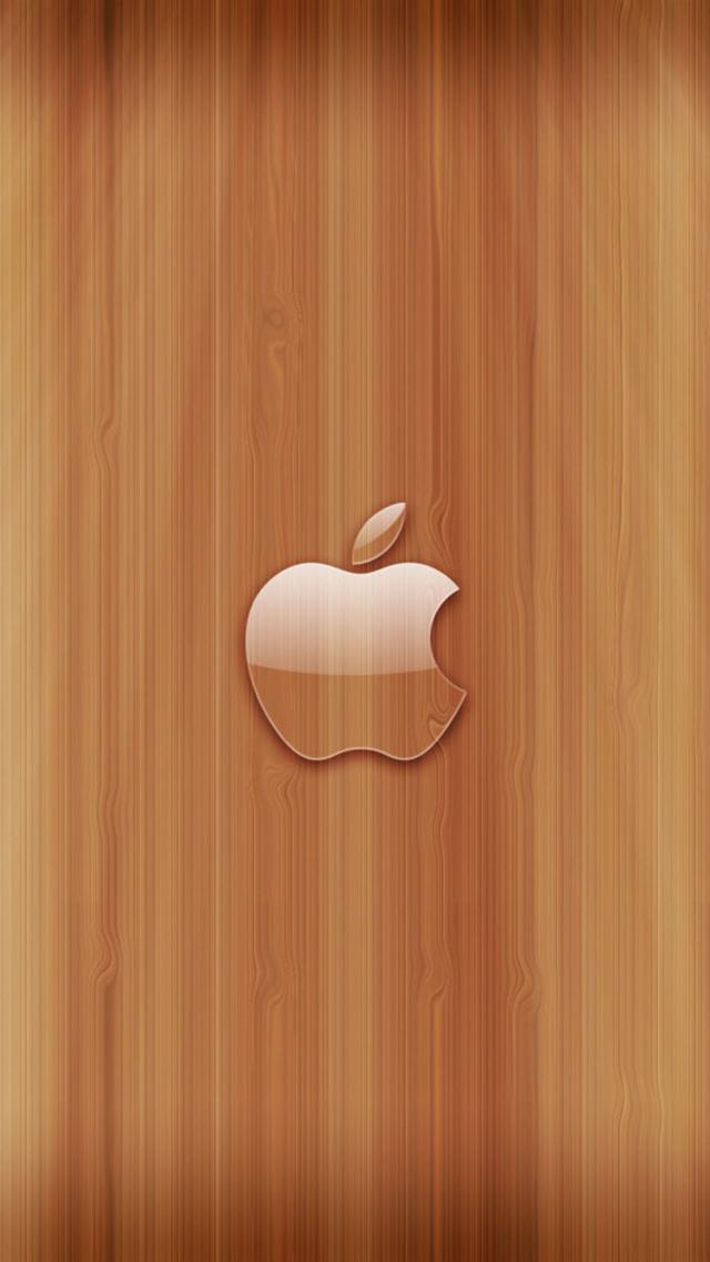 Apple Logo - Wooden Texture
