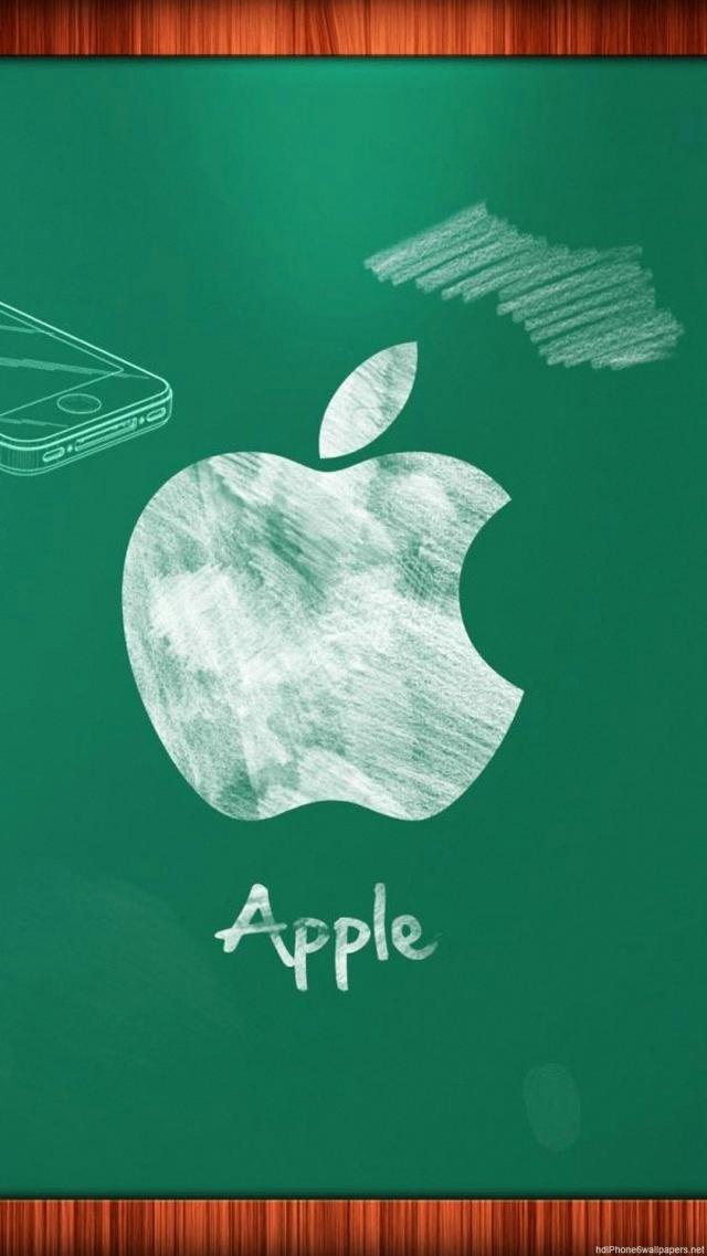 Apple logo drawn on a blackboard