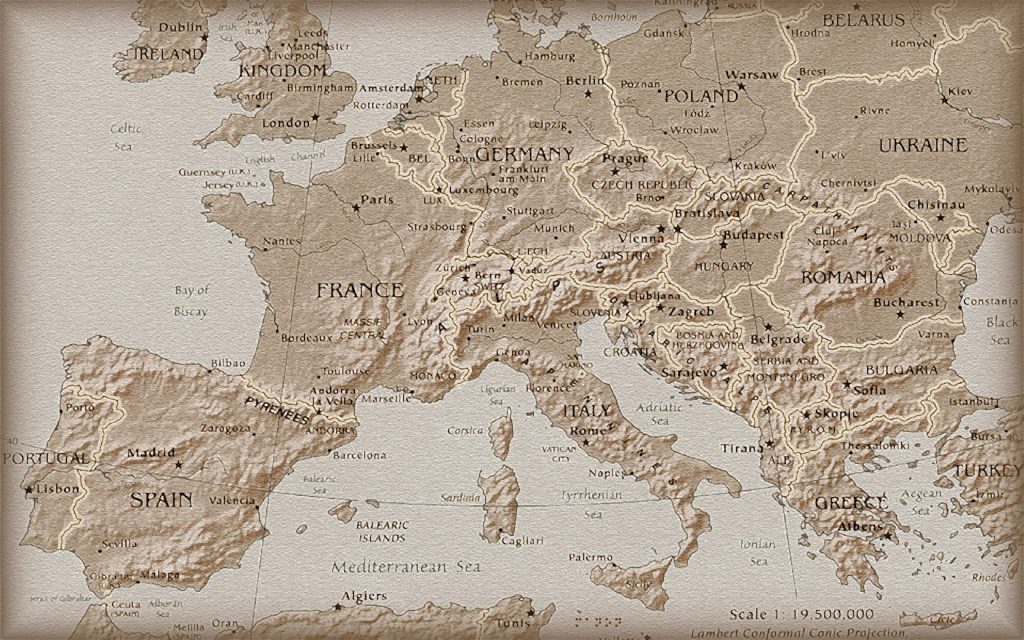 欧洲复古风格地图