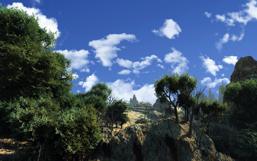 山间绿树蓝天