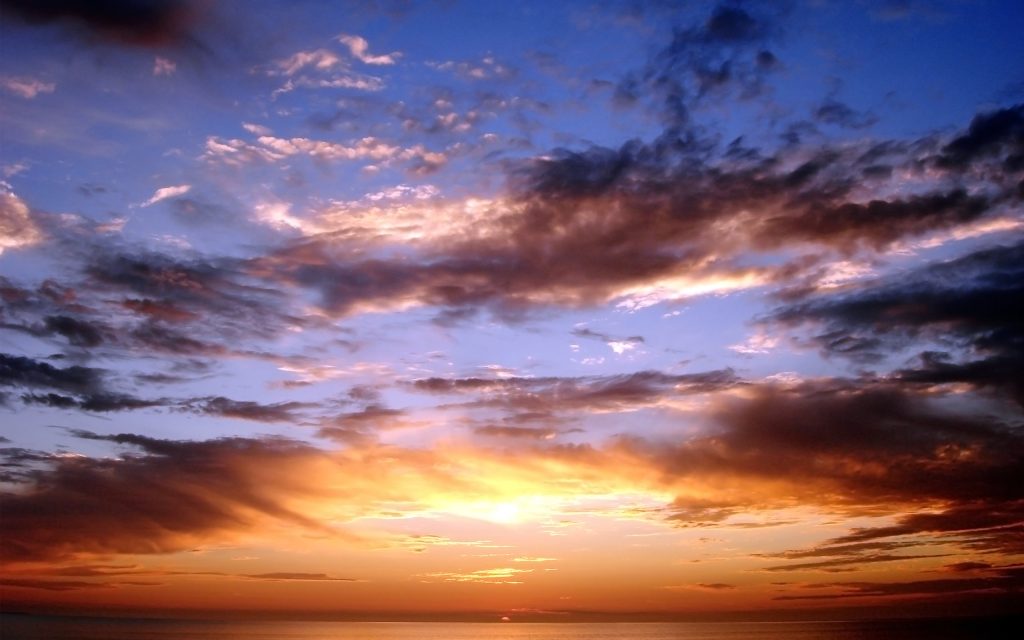 海天一色夕阳图